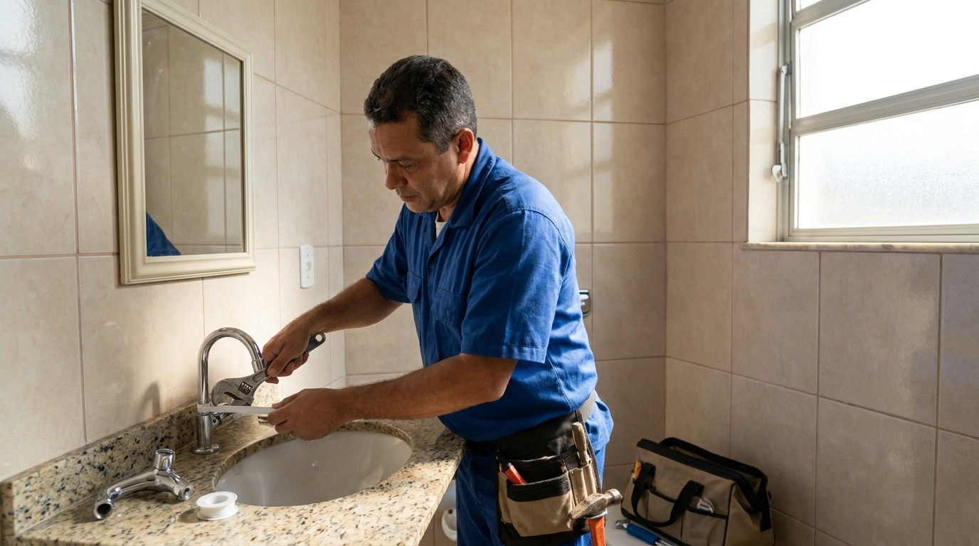 Instalação de torneira de banheiro em Cascavel‑PR